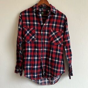 Red & Blue Plaid Flannel Shirt